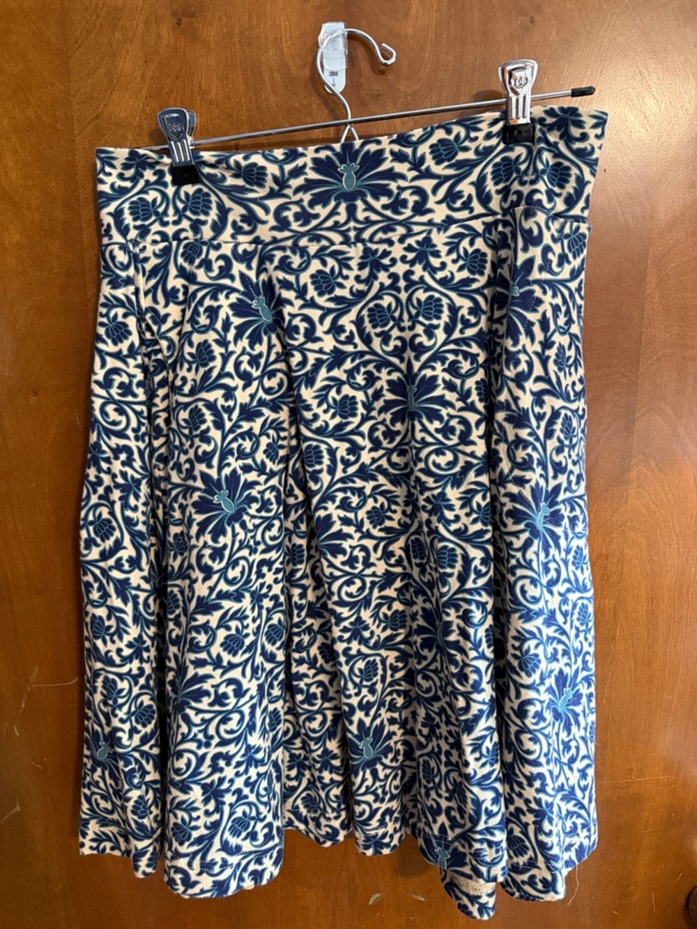Effie's Heart Blue and Cream Floral Carnaby Circle Skirt